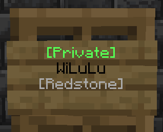 En låsskylt med texten redstone